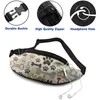 Backpack Fanny Pack Saco com cinta ajustável e fone de ouvido Hip Bum para Man Women Outdoors Sports Hucking Gym Running Gym