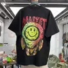 Men's T-Shirts Smiley face graffiti character print loose short sleeve t-shirt T230419