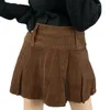 Jupes Femmes Automne haute taille vintage en velours côtelé la jupe mini-jupe des années 90