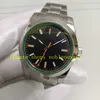 2 Color 40mm Automatic Watches Real Picture Mens 116400 Black Green Dial Orange hand Smooth Bezel 904L Steel Bracelet Gmf Cal.3131 Movement GM Mechanical Watch