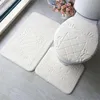 Badmatten Mat Badkamer Anti -slip tapijt Set Accessoires Toiletstoel Sets 3 pc's/Set Fluffy Rug Tape L