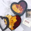 Emballage cadeau 2pcs boîte à fleurs en forme de coeur boîtes florales avec couvercles de fenêtre transparents arrangements de style de luxe