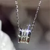 Pendentif de mariage fait à la main AAAAA Zircon 925 chaîne en argent Sterling pendentifs collier pour femmes charme fête tour de cou bijoux