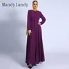 Ubranie etniczne Mandylandy Ramadan Muslim Sukienka Kobiety Lato Summer Arab Arabi Abaya Szyfon