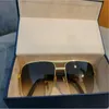 Мода Classicw 0259 Солнцезащитные очки для мужчин Металлическая квадратная золотая рама UV400 Unisex Vintage Style Отношение солнцезащитные очки защита очки с оригиналом коробки оригинал