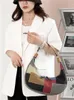 Mode Abendtaschen für Frauen Leinwand Patchwork Farbe Halbmond Umhängetasche Designer Dame Handtaschen Damen Achseltaschen