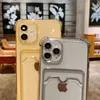 Прозрачная сумка для карты держатель для прозрачного телефона для iPhone 11 12 13 14 Pro Max XR XS SE 2020 7 8 Plus Soft TPU Shock -Reseep