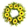 장식용 꽃 가짜 꽃 인공 해바라기 포지시 소품 노란색 플라스틱 실크 천 홈 장식 시뮬레이션 스프링 화환