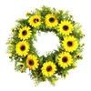 Fleurs décoratives Faux Fleur Tournesol Artificiel Pography Props Jaune En Plastique Tissu De Soie Décoration De La Maison Simulation Printemps Guirlande