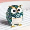 Arts and Crafts Enamel Color Jewelry Box Creative Home Decoration Gift Cute Owl Ornament 231118