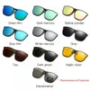 Lunettes de soleil polarisées à Clip pour hommes, lunettes de conduite de voiture ochromiques, lunettes de Vision nocturne Anti Vintage carrées 230418