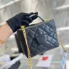 2023-bag make-up ontwerper Handtas kleine make-uptas vrouw handtas mini schoudertas crossbody caviar cowhide gewatteerde flip echt leer klein