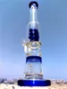 Dritto a nido d'ape Percs One Helix Spiral Perc Bong Recycler Dab Rig Tubo per fumatori Bong in vetro 14mm Joint Banger con supporto per ghiaccio Bong in vetro per acqua