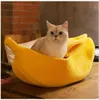 Penne per canili Pet Dog Cat Banana Bed House Boat Cute Coccole Morbido Gatto giallo Nido per dormire per gatti Gattini Forniture 231118