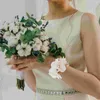 Dekorativa blommor handled bröllop blommor corsage armband prom armband brud hand armbandsband brudtärna levererar smycken brudtärna