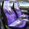 Auto -stoelbedekkingen Cool Wolfs Design Universal Front Set of 2pcs Voertuigen Interieur Decor eenvoudig te reinigen installeren voor vrouwelijke mannen