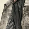 Women's Leather Faux Fashion Moto Jacket Vintage Sheepskin Coat Lady Biker Jackets Distressed Detachable Sleeve QG56 230418