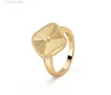 Designer Woman Couple Lucky Clover Ring Four Leaf Cleef Love Gold for Mens Luxury Wedding