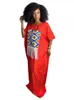 Ethnic Clothing Satin Maxi African Dress For Women Dashiki Africa Clothes Kaftan Robe Africaine Femme Loose Fashion Print Long Abaya Gown