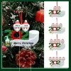 Nieuwste kerstversiering Kerstornament Kerst Sneeuwpop Hangers Met Gezichtsmasker DIY Kerstboom Familiefeest Leuk Cadeau