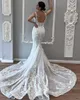 Photo réelle robes De mariée sirène avec dos nu nouvelle Robe De mariée à fleurs 3D Tulle dentelle brosse Train Robe De Vestido personnalisé