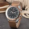 Montres haut de gamme pour hommes, super automatique, mode de luxe, bande en maille d'acier inoxydable, mouvement à quartz, horloge glacée, Hip Hop, broches fléchées, cadeaux