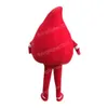 Simulation de gouttes de sang rouge Costume de mascotte taille adulte dessin animé personnage de thème d'anime Carnaval pour hommes femmes Halloween Noël robe de soirée fantaisie