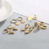 Halskette Ohrringe Set Edelstahl Runde Kugel Für Frauen Mode Gold Farbe Armband Ringe Perlen Schmuck Geschenk