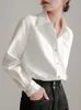 Damen Blusen Mode Damen Bluse Langarm Umlegeknöpfe Weiße Hemden Chic Strukturiert Dick Frühling Herbst Büro Damen Tops