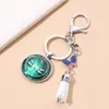 Creatieve vlinder Time Gem Keychains hanger Fashion Dragonfly Hummingbird Alloy Bag Car Keychain Tassel Jewelry Hangers geschenk