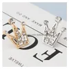 Pins Brooches 12Piece Fashion Fl Diamond Crystal Mini Uni Small Crown Brooch Party Beauty Tiara Valentines Drop Delivery Jew Dhqfq