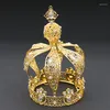 Headpieces Baroque Vintage Royal King Diadem Prom Party Male Cake Wedding Hair Jewelry Man Crown
