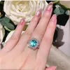 Romantic AAAAA Zircon Finger Ring White Gold Filled Party Wedding band Rings for Women Bridal Promise Engagement Jewelry