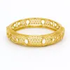 Vrouwen armband Round Hollow Dubai Wedding Lady Real 18K Gold Color Solid Bridal Sieraden Gift Dia 72mm