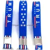 Favore di partito Lettera blu Portachiavi per auto Accessori Trump Key Buckle Portachiavi Keep America Great For President Stars Portable Sile 0 9B Dhn9Y