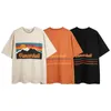 5A Men's Tirts 2023 Summer Street Street Painting Sunset Design Exclues Highted Duty Short Sleeve T-Shirt