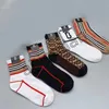 Designer Fashion Embroidery knitted mens socks letter pattern fashion womens socks sports Business casual name brand socks