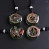 Correntes 6pcs Chakra verde Orgone Energia Pingente de Energia Cura de Pendulo de Orgonita de Pedra Naturais Pendulo para Drop