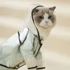 Dog Apparel Transparent Raincoat Clothes Black Line Fashion Waterproof Outfits Small Dogs Clothing Cat Outdoor Rainy Day Pet Products