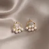 Stud -oorbellen Girafe Koreaanse kristallijn metalen parel voor vrouwen meisje eenvoudige goudkleur klein oorbel feest sieraden