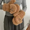 Gants à cinq doigts Gants de dessin animé d'hiver Fille mignonne en peluche Étudiants chauds Équitation Gants chauds et épais Gants de cou suspendus Cadeaux Gants sans doigts Lolita 231118