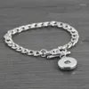 Pulseira de 10pcs/lote de alta qualidade Big Chain Bracelet com charme de botão de metal de 18 mm para snap de gengibre pesado