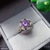 Cluster Ringe KJJEAXCMY Fine Jewelry Amethyst 925 Sterling Silber Edelstein Damen Ring Classic