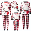 Familjmatchande kläder Merry Xmas Parent Children Clothing Snowman Deer Print Mamma Dotter Dad Son Christmas Pyjamas Soft Sleepwear Year kläder 231118
