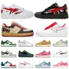 Med box designer skor låga casual skor män kvinnor sneakers skateboard tränare skor svart vit grå låg rosa gröna röda stjärnor designer skor storlek 36-45
