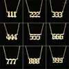 Pendant Necklaces 777 Lucky Angel Number Charm Silver Gold Color Woman Ladies Chain Necklace Stainless Steel Jewelry Gift 111-999