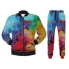 Men's Tracksuits Mens vestido de vestido de inverno Casual Casa Casque Casa Cruz Pintura a óleo Geométrica Duas peças Definer Ski Men Men