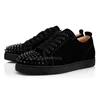 Red Bottoms Designer Shoes Men Women Loafers Rivets Low Studed Black Sude White With Holes Sneakers Trainers With Box Size 35-47