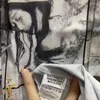 Chemises décontractées pour hommes Wacko Maria Geisha Chemise de peinture à l'encre de haute qualité