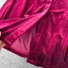 Grundläggande casual klänningar elegant långärmad o nack sammet a-line klänning sexig bithday fest vestidos smala kvinnor vår höstklänning 2024